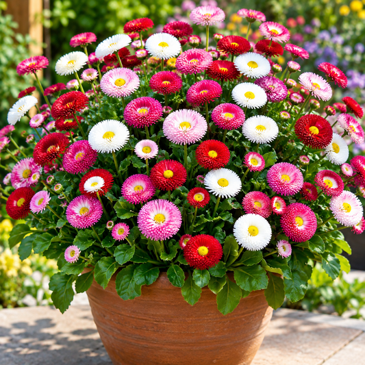 Bellis Perennis Tasso F1 Hybrid Mix | Pack of 45-50 Seeds | Imported Variety