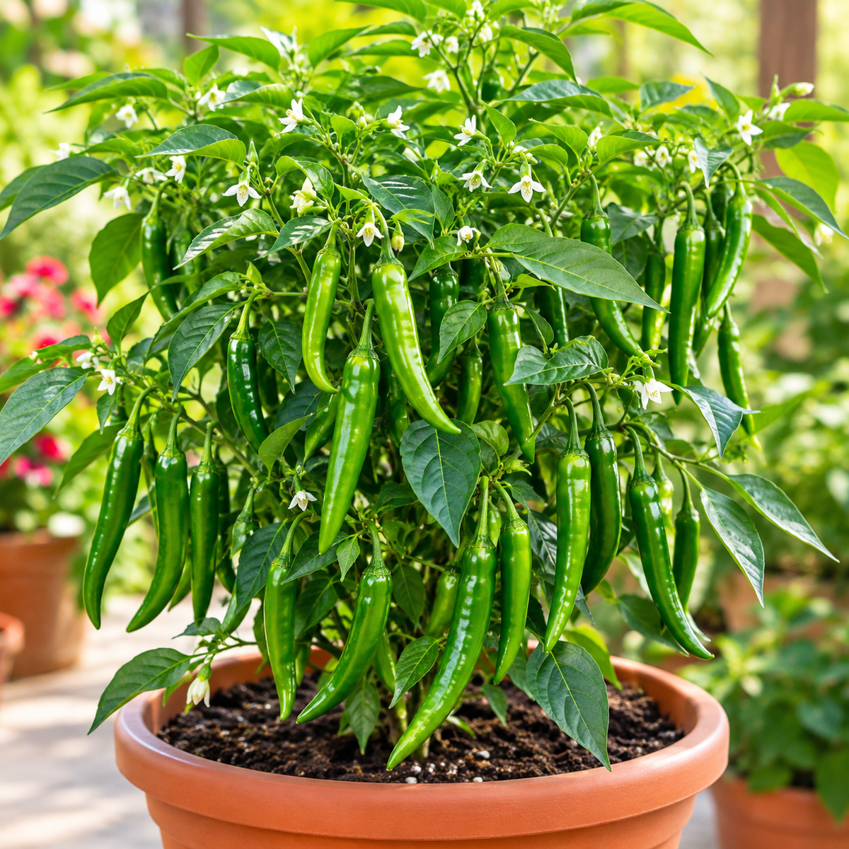 Hot Peppers (Green Chillies) F1 Hybrid | Pack of 30-35 Seeds