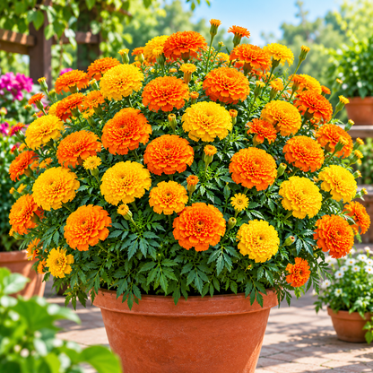 Marigold F1 Hybrid Mix | Pack of 20-25 Seeds | Imported Variety