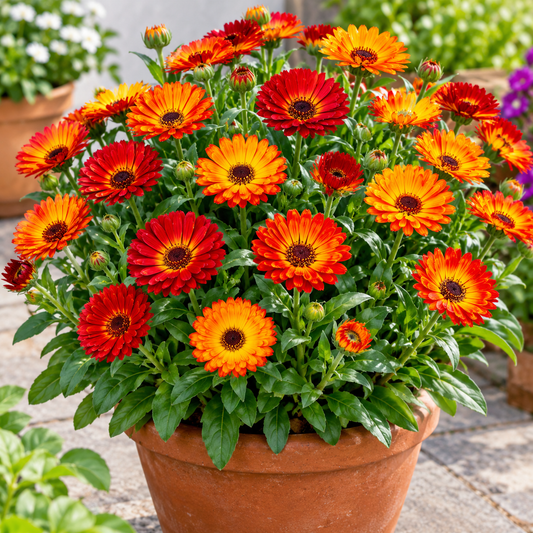 Calendula Touch of Red F1 Hybrid Mix | Pack of 35-40 Seeds | Imported Variety